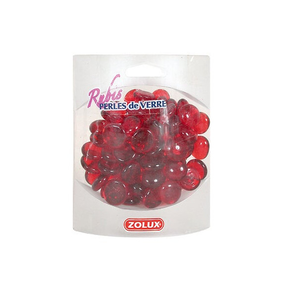 Perles de verre rubis