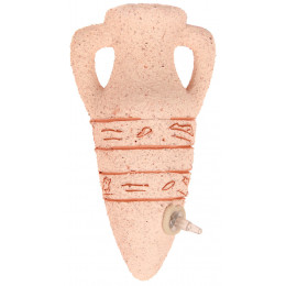 Amphore pour aquarium sablée blanche avec diffuseur d'air 10cm