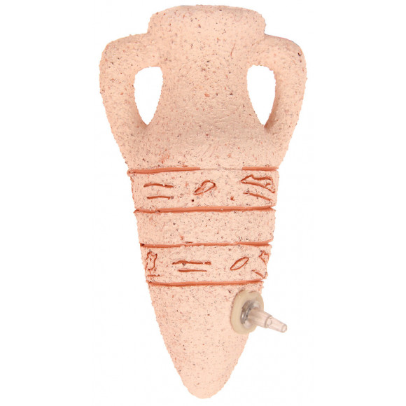 Amphore pour aquarium sablée blanche avec diffuseur d'air 10cm