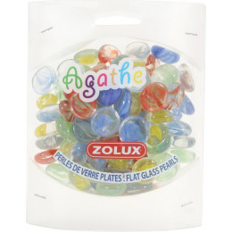 Perles de verre Agathe plates pour aquarium