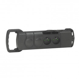 Rallonge caoutchouc équipée de 4 prises avec terre avec volets IP44