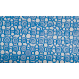 Tapis de sécurité SPIRELLA Rings antidérapant bleu 36 cm x 72 cm