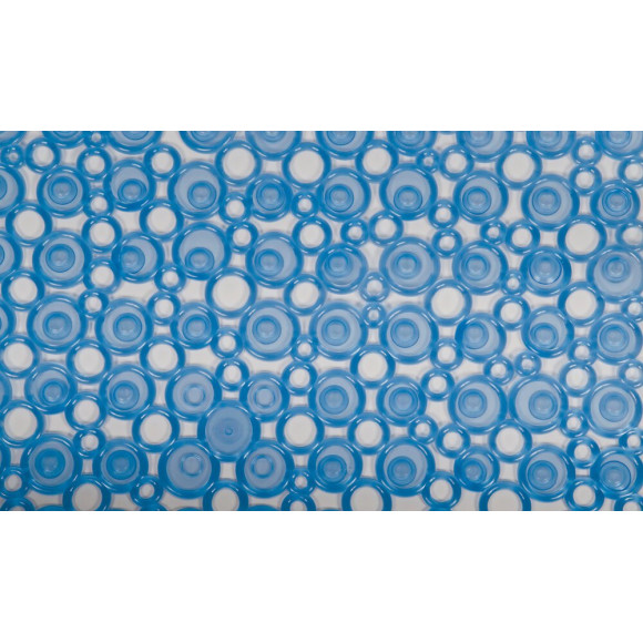 Tapis de sécurité SPIRELLA Rings antidérapant bleu 36 cm x 72 cm