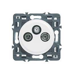 Prise TV-FM-SAT Céliane - blanc