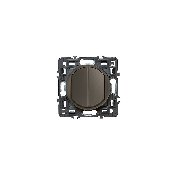 Double interrupteur ou va-et-vient Céliane Soft 10A - graphite