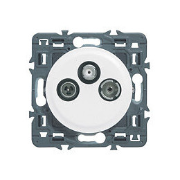 Prise TV-FM-SAT Céliane - blanc