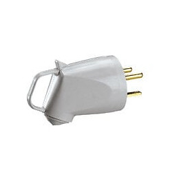 Fiche de puissance mâle avec terre 20A - avec anneau - 2 broches