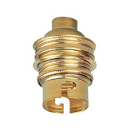 Douille pour ampoule B22 - avec bague-sortie de câble latérale-laiton