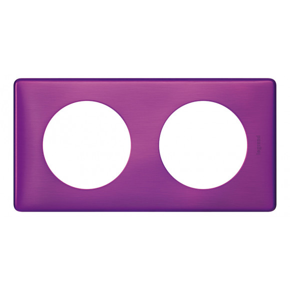 Plaque Céliane 2 postes - Métal Violet Irisé