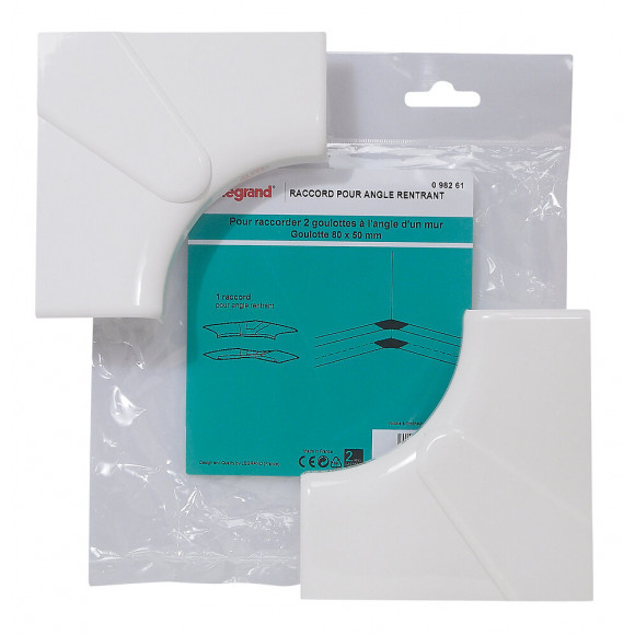 Raccord pour angle rentrant - pour goulotte 80x50mm