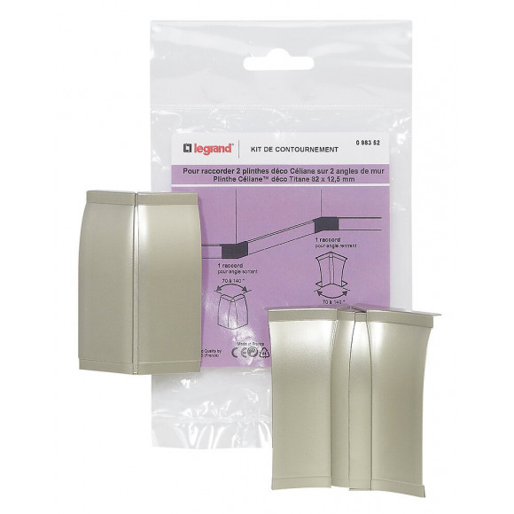 Kit de contournement - pour moulure Céliane déco 82x12.5mm - Titane