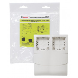 Cadre double pour appareillage apparent - pour plinthe 80x20mm