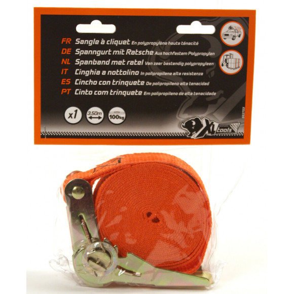 Sangle 25mm à cliquet tendeur. 3,50m  XLPTOOLS