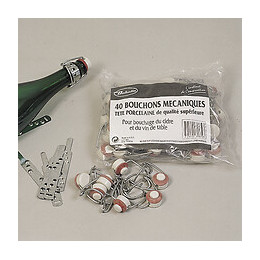 40 bouchons mécaniques tête porcelaine