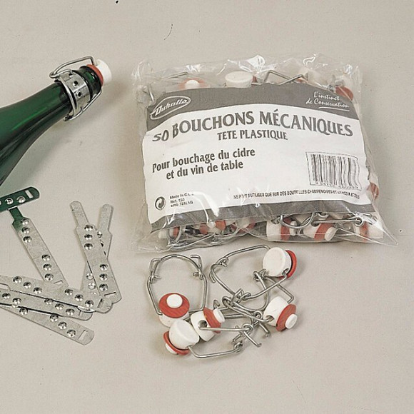 50 bouchons mécaniques tête plastique