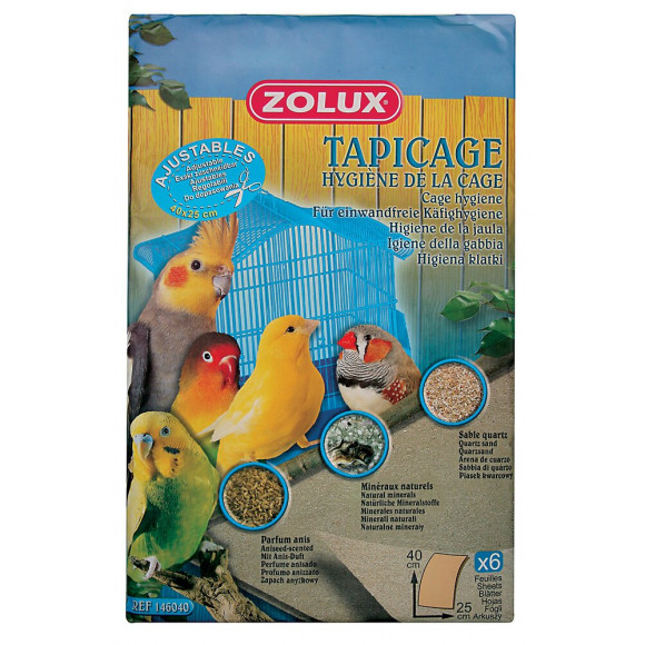 6 Feuilles sablées pour oiseaux 40x25