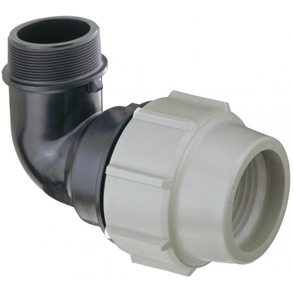 Raccord PLASSON Série 7 Modèle 7850 Coude PP à 90° D.20mm 1/2''