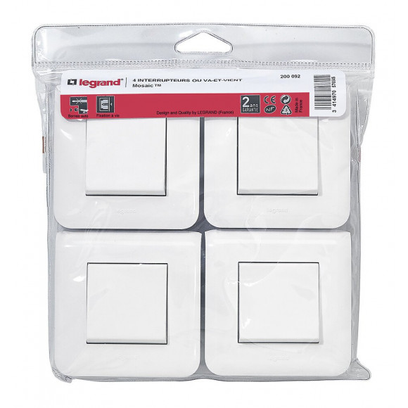 Lot Mosaic 4 interrupteurs