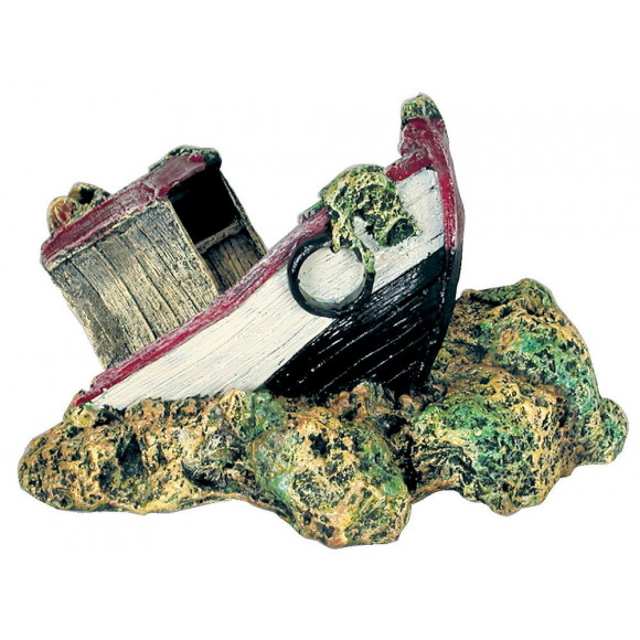 Décoration petit chalutier pour aquarium