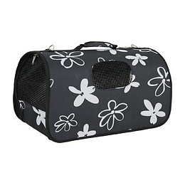 Panier de transport pour chien et chat Flower L noir