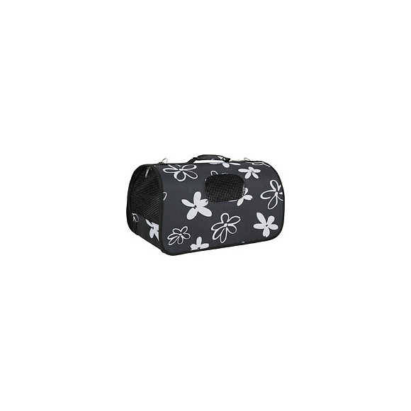 Panier de transport pour chien et chat Flower L noir