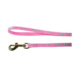Laisse réflective pour chat coeur 1m rose