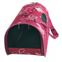 Panier de transport pour chien et chat Flower M noir