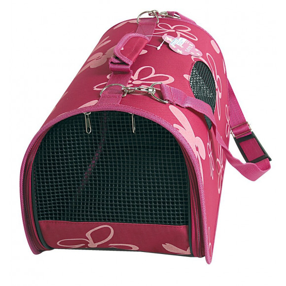 Panier de transport pour chien et chat Flower M noir