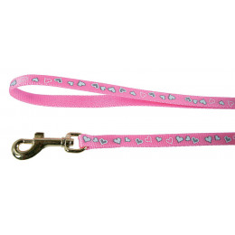 Laisse réflective pour chat coeur 1m rose