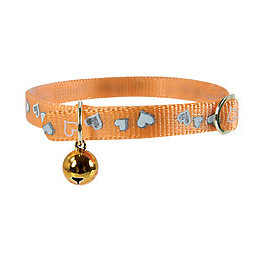 Collier réflectif pour chat Coeur 30cm orange