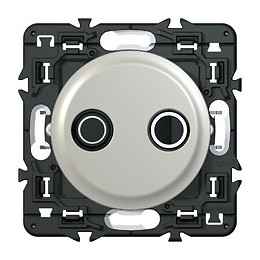 Prise TV-FM passage couleur titane à composer Céliane