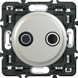 Prise TV-FM passage couleur titane à composer Céliane