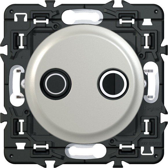 Prise TV-FM passage couleur titane à composer Céliane