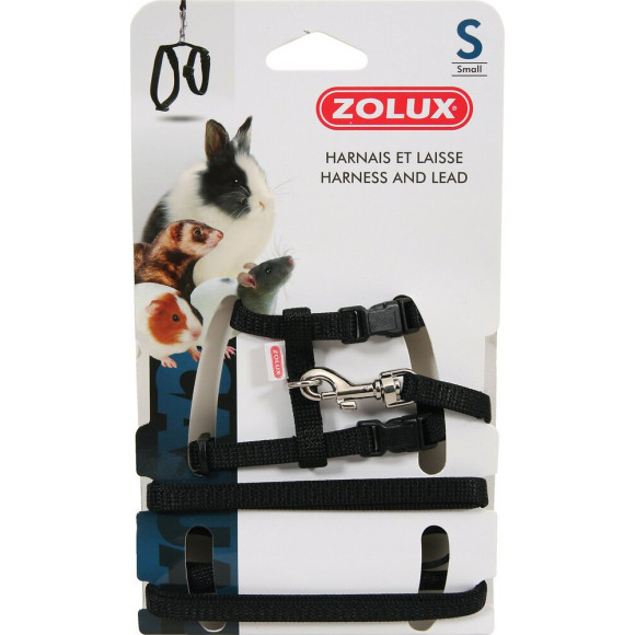 Kit harnais pour petit mammifère casual taille S noir
