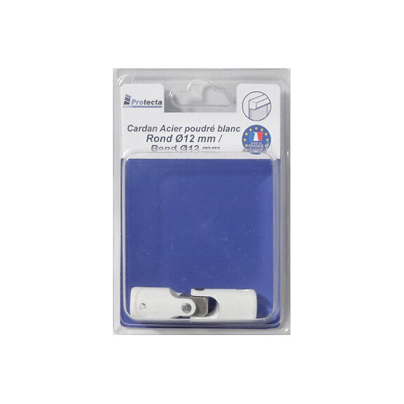 Cardan manivelle volet roulant rond 12mm acier Blanc