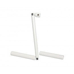 Manivelle sans tige pour tringle hex 10mm acier Blanc