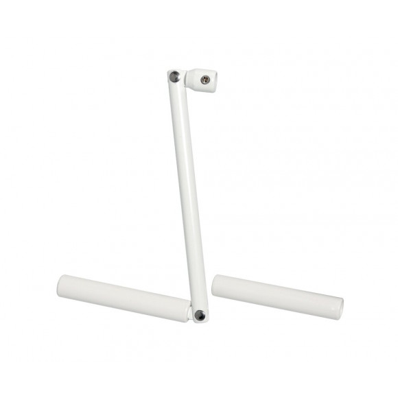 Manivelle sans tige pour tringle hex 10mm acier Blanc