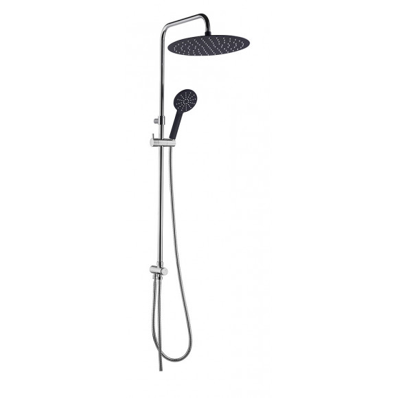 Essesmart 2 colonne de douche chromée et noire sans mitigeur