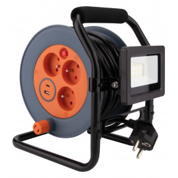 Enrouleur 15 mètres avec projecteur LED 10W intégré