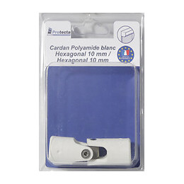 Cardan manivelle volet roulant hex10 poly Blanc