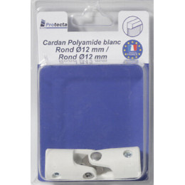 Cardan manivelle volet roulant rond 12mm poly Blanc