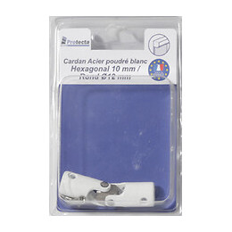 Cardan manivelle volet roulant rond 12mm acier Blanc