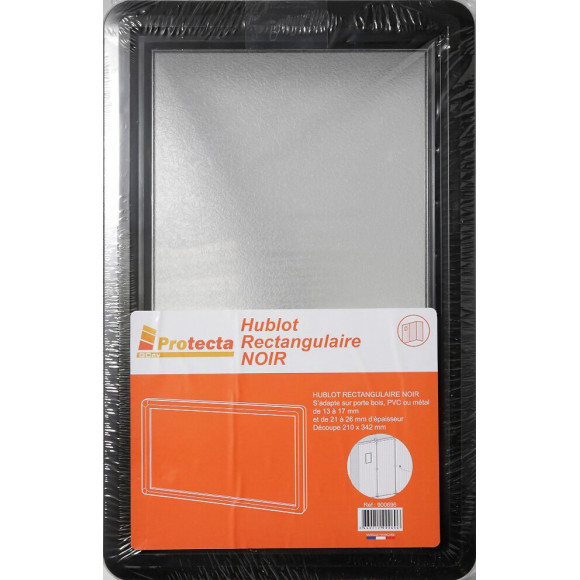 Hublot rectangulaire PVC Noir pour porte de garage