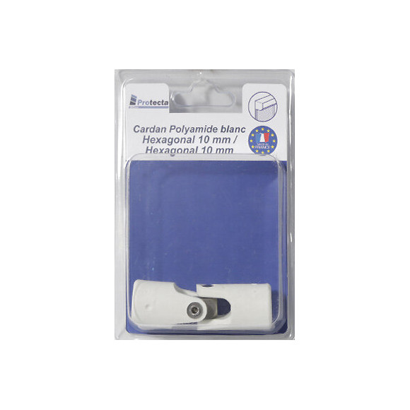 Cardan manivelle volet roulant hex10 poly Blanc