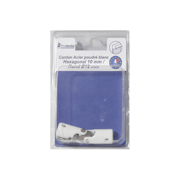 Cardan manivelle volet roulant rond 12mm acier Blanc