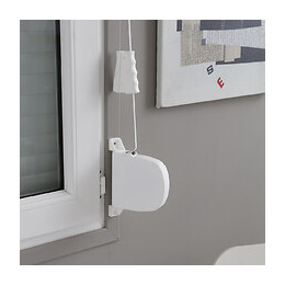 Enrouleur volet roulant Blanc+cordon 5000x5mm+poignée