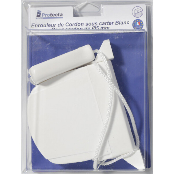 Enrouleur volet roulant Blanc+cordon 5000x5mm+poignée