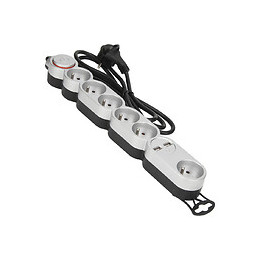 BlocS 6prises 2USB SILVER