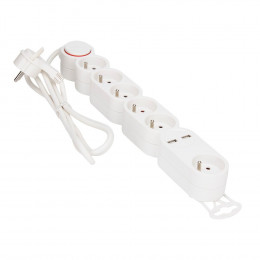 Bloc 6prises + 2USB BLANC