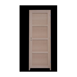 Bloc-porte Hêtre 4 panneaux 204x83 Poussant gauche